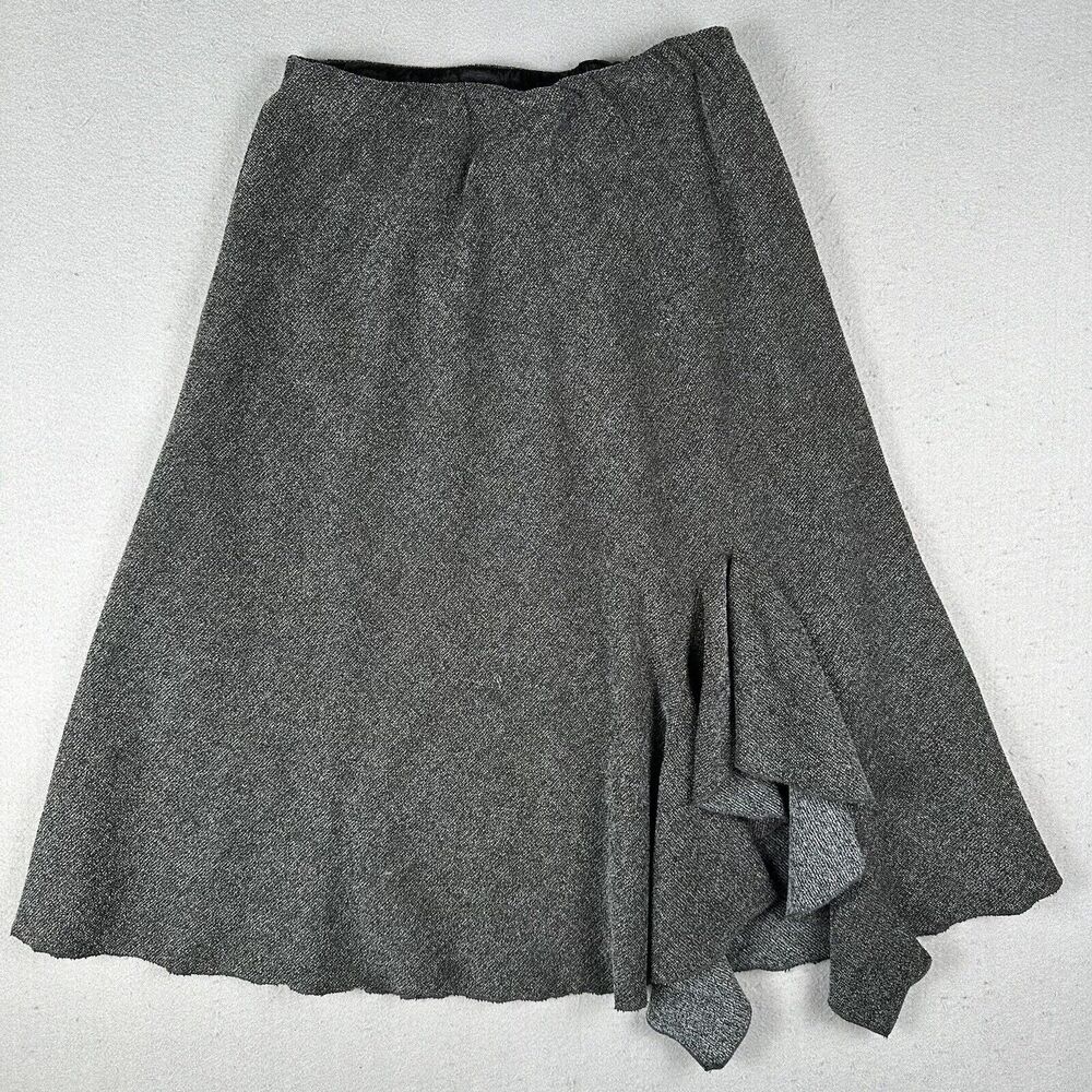 Vivian Shyu Asymmetrical Skirt Women’s Small Black Gray Ruffle Lagenlook Midi